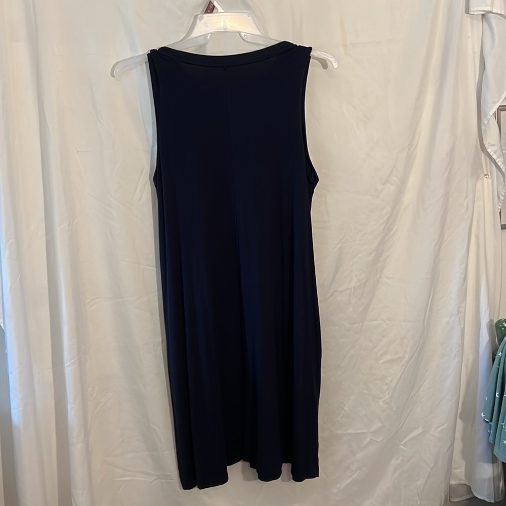 Navy blue mid length sleeveless dress. Size XL. Time and Tru brand. - Picture 4 of 5